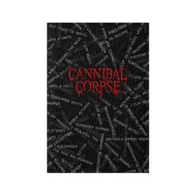 Обложка для паспорта матовая кожа с принтом Cannibal Corpse | Songs (Z) в Белгороде, натуральная матовая кожа | размер 19,3 х 13,7 см; прозрачные пластиковые крепления | cannibal | cannibal corpse | corpse | death metal | deathgrind | алекс уэбстер | брутальный дэт метал | дэт метал | дэтграйнд | пол мазуркевич | роб барретт | труп каннибала