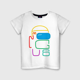 Детская футболка хлопок с принтом AMONG US COLOR TYPE | в Белгороде, 100% хлопок | круглый вырез горловины, полуприлегающий силуэт, длина до линии бедер | among us | амонг ас | игроман | игры | прикол