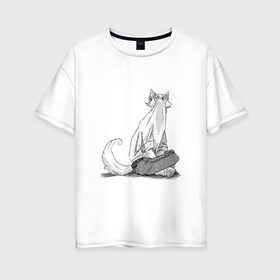 Женская футболка хлопок Oversize с принтом Выдающиеся звери Легоси в Белгороде, 100% хлопок | свободный крой, круглый ворот, спущенный рукав, длина до линии бедер
 | аниме | волк | выдающиеся | заяц | звери | кролик | легоси | луис | олень | сезон | хару