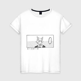 Женская футболка хлопок с принтом Выдающиеся звери Легоси в Белгороде, 100% хлопок | прямой крой, круглый вырез горловины, длина до линии бедер, слегка спущенное плечо | аниме | волк | выдающиеся | заяц | звери | кролик | легоси | луис | олень | сезон | хару