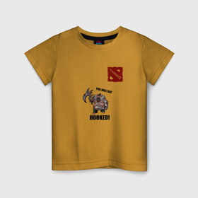 Детская футболка хлопок с принтом Дота в Белгороде, 100% хлопок | круглый вырез горловины, полуприлегающий силуэт, длина до линии бедер | dota | дота | дота 2 | дотер | игра | мясник | падж | пудж | толстый | хук