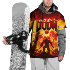 Накидка на куртку 3D с принтом DOOM в Белгороде, 100% полиэстер |  | doom | doom eternal | part two | the ancient gods | дум | игры | монстры