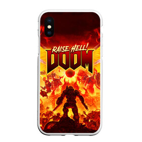 Чехол для iPhone XS Max матовый с принтом DOOM в Белгороде, Силикон | Область печати: задняя сторона чехла, без боковых панелей | doom | doom eternal | part two | the ancient gods | дум | игры | монстры