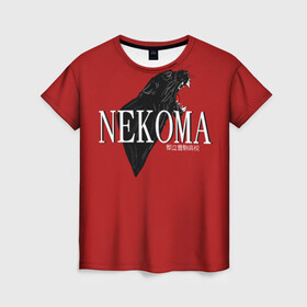 Женская футболка 3D с принтом Некома в Белгороде, 100% полиэфир ( синтетическое хлопкоподобное полотно) | прямой крой, круглый вырез горловины, длина до линии бедер | haikyuu | nekoma | аниме волейбол | волейбол | кенма | куроо | некома | тетсуро