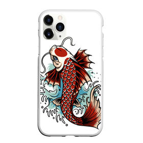 Чехол для iPhone 11 Pro матовый с принтом Карп Кои (Япония) в Белгороде, Силикон |  | fish | japan | koi | животные | иероглифы | карпы | кои | рыбы | цветы | япония
