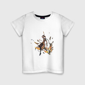 Детская футболка хлопок с принтом Чжун Ли в деле в Белгороде, 100% хлопок | круглый вырез горловины, полуприлегающий силуэт, длина до линии бедер | Тематика изображения на принте: арт | в деле | милый парень | моракс | рисунок | чжун ли