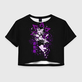 Женская футболка Crop-top 3D с принтом GENSHIN IMPACT ДИОНА в Белгороде, 100% полиэстер | круглая горловина, длина футболки до линии талии, рукава с отворотами | diona | genshin impact | геншин импакт | диона | игры | крио | персонажи