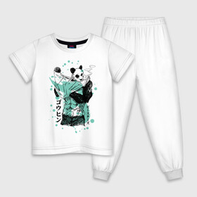 Детская пижама хлопок с принтом BEASTARS Гохин в Белгороде, 100% хлопок |  брюки и футболка прямого кроя, без карманов, на брюках мягкая резинка на поясе и по низу штанин
 | anime | beastars | gouhin | manga | аниме | выдающиеся звери | гохин | манга | панда