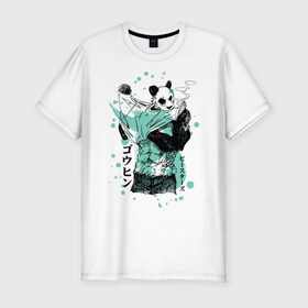 Мужская футболка хлопок Slim с принтом BEASTARS Гохин в Белгороде, 92% хлопок, 8% лайкра | приталенный силуэт, круглый вырез ворота, длина до линии бедра, короткий рукав | anime | beastars | gouhin | manga | аниме | выдающиеся звери | гохин | манга | панда