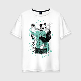 Женская футболка хлопок Oversize с принтом BEASTARS Гохин в Белгороде, 100% хлопок | свободный крой, круглый ворот, спущенный рукав, длина до линии бедер
 | anime | beastars | gouhin | manga | аниме | выдающиеся звери | гохин | манга | панда
