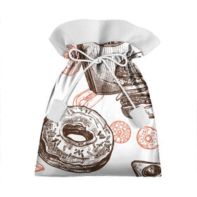 Подарочный 3D мешок с принтом Вкусности в Белгороде, 100% полиэстер | Размер: 29*39 см | Тематика изображения на принте: бургер | вкусности | еда | пончик | попкорн | фастфуд | хот дог