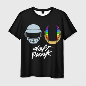 Мужская футболка 3D с принтом Daft Punk в Белгороде, 100% полиэфир | прямой крой, круглый вырез горловины, длина до линии бедер | Тематика изображения на принте: daft punk | дафт панк | дафт панк арт | дафт панк шлемы | электронная музыка
