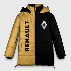 Женская зимняя куртка Oversize с принтом Renault Passion for life в Белгороде, верх — 100% полиэстер; подкладка — 100% полиэстер; утеплитель — 100% полиэстер | длина ниже бедра, силуэт Оверсайз. Есть воротник-стойка, отстегивающийся капюшон и ветрозащитная планка. 

Боковые карманы с листочкой на кнопках и внутренний карман на молнии | Тематика изображения на принте: line | renault | reno | yellow | дорога | желтая | лайв | лайн | лайф | линия | пассион | полоса | разметка | рено | фор