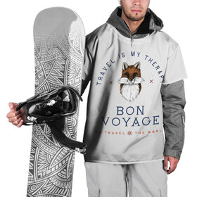 Накидка на куртку 3D с принтом Fox traveler в Белгороде, 100% полиэстер |  | Тематика изображения на принте: fox | бон вояж | лиса | лиса путешественница | путешествия