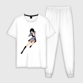 Мужская пижама хлопок с принтом Bleach Rukia в Белгороде, 100% хлопок | брюки и футболка прямого кроя, без карманов, на брюках мягкая резинка на поясе и по низу штанин
 | anime | bleach | hero | ichigo kurosaki | manga | блич | герой | ичиго куросаки | рукия