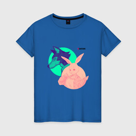 Женская футболка хлопок с принтом Beastars в Белгороде, 100% хлопок | прямой крой, круглый вырез горловины, длина до линии бедер, слегка спущенное плечо | beastars | волк | кролик | круги