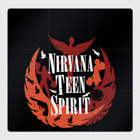 Магнитный плакат 3Х3 с принтом NIRVANA TEEN SPIRIT в Белгороде, Полимерный материал с магнитным слоем | 9 деталей размером 9*9 см | art | cobain | curt | girl | grunge | metal | music | nirvana | punk | rock | spiritm | usa | гранж | группа | кобэйн | курт | метал | музыка | нирвана | панк | рисунок | рок | сша