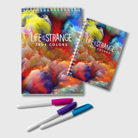 Блокнот с принтом Life is Strange True Colors в Белгороде, 100% бумага | 48 листов, плотность листов — 60 г/м2, плотность картонной обложки — 250 г/м2. Листы скреплены удобной пружинной спиралью. Цвет линий — светло-серый
 | dontnod entertainment | абстракция | алекс чэнь | серия life is strange