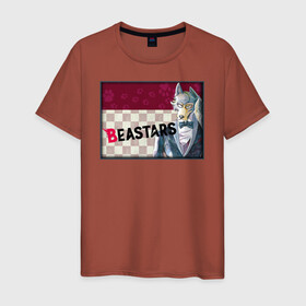 Мужская футболка хлопок с принтом BEASTARS в Белгороде, 100% хлопок | прямой крой, круглый вырез горловины, длина до линии бедер, слегка спущенное плечо. | beastars | аниме | биастарс | выдающиеся звери | манга | пару итагаки
