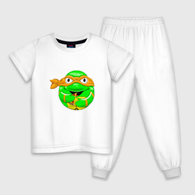 Детская пижама хлопок с принтом Микеланджело с пиццей в Белгороде, 100% хлопок |  брюки и футболка прямого кроя, без карманов, на брюках мягкая резинка на поясе и по низу штанин
 | Тематика изображения на принте: donatello | leonardo | michelangelo | ninja | pizza | raphael | turtles | донателло | животные | карате | комикс | комиксы | леонардо | микеланджело | мультфильм | мутант | мутанты | ниндзя | пицца | рафаэль | сплинтер | супергерой