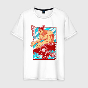 Мужская футболка хлопок с принтом МАГИЧЕСКАЯ БИТВА SUKUNA в Белгороде, 100% хлопок | прямой крой, круглый вырез горловины, длина до линии бедер, слегка спущенное плечо. | anime | japan | japanese | jujutsu | jujutsu kaisen | kaisen | sukuna | аниме | двуликий призрак | иероглифы | инумаки | итадори | итадори юдзи | магическая битва | нобара | панда | рёмен | рёмен сукуна | сатору | сукуна | юдзи