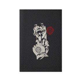 Обложка для паспорта матовая кожа с принтом Алукард HELL в Белгороде, натуральная матовая кожа | размер 19,3 х 13,7 см; прозрачные пластиковые крепления | anime | hellsing | vampire | кото хирано