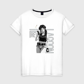 Женская футболка хлопок с принтом Реви в Белгороде, 100% хлопок | прямой крой, круглый вырез горловины, длина до линии бедер, слегка спущенное плечо | black lagoon | revy | пираты «чёрной лагуны» | реви | черная лагуна