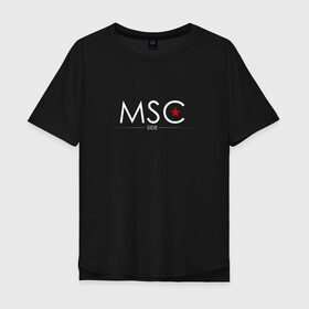 Мужская футболка хлопок Oversize с принтом MSCside collection | MSC (2021) в Белгороде, 100% хлопок | свободный крой, круглый ворот, “спинка” длиннее передней части | 0x000000123 | moscow | moscow side | mscside | москва