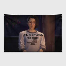 Флаг-баннер с принтом life is strange true colors в Белгороде, 100% полиэстер | размер 67 х 109 см, плотность ткани — 95 г/м2; по краям флага есть четыре люверса для крепления | game | life is strange:true colors | арт | графика | игры