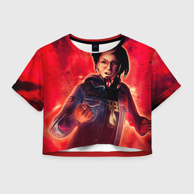 Женская футболка Crop-top 3D с принтом Red в Белгороде, 100% полиэстер | круглая горловина, длина футболки до линии талии, рукава с отворотами | game | life is strange:true colors | арт | графика | игры
