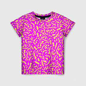 Детская футболка 3D с принтом Абстрактные узоры в Белгороде, 100% гипоаллергенный полиэфир | прямой крой, круглый вырез горловины, длина до линии бедер, чуть спущенное плечо, ткань немного тянется | abstract | military | neon | pattern | pink | purple | texture | абстракция | бактерии | волны | восточные | гламур | желтые узоры | камуфляж | кудрявые | милитари | нежные | неоновые | орнамент | паттерн | пятна | резьба