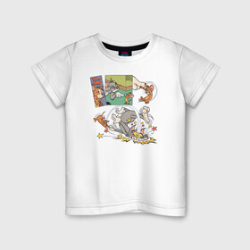 Детская футболка хлопок с принтом Том и Джерри комикс в Белгороде, 100% хлопок | круглый вырез горловины, полуприлегающий силуэт, длина до линии бедер | tom  jerry | tom and jerry | vdzabma | джерри | том | том  джерри | том и джерри