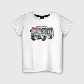 Детская футболка хлопок с принтом Пазик в Белгороде, 100% хлопок | круглый вырез горловины, полуприлегающий силуэт, длина до линии бедер | бабрбук | иркутск | ново ленино