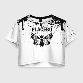 Женская футболка Crop-top 3D с принтом placebo в Белгороде, 100% полиэстер | круглая горловина, длина футболки до линии талии, рукава с отворотами | black eyed | black market music | every you every me | nancy boy | placebo | placebo interview | placebo live | placebo nancy | pure morning | running up that hill | special k | taste in men | where is my mind | without you i’m nothing