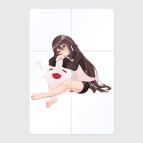 Магнитный плакат 2Х3 с принтом Отдыхающая Ху Тао в Белгороде, Полимерный материал с магнитным слоем | 6 деталей размером 9*9 см | Тематика изображения на принте: арт | милая девушка | отдых | привидение | призрак | рисунок | ху тао