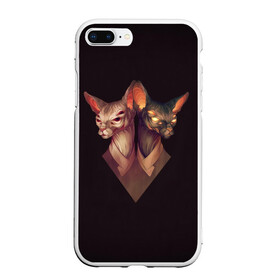Чехол для iPhone 7Plus/8 Plus матовый с принтом Mystical Sphinxes  в Белгороде, Силикон | Область печати: задняя сторона чехла, без боковых панелей | египет | коты | мистика | сфинксы | фараоны