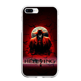 Чехол для iPhone 7Plus/8 Plus матовый с принтом HELLSING SSS в Белгороде, Силикон | Область печати: задняя сторона чехла, без боковых панелей | Тематика изображения на принте: bats | cracked | hellsing film | hellsing lettering | hellsing print | helsing | red | van hellsing | ван хельсинг | красный | летучие мыши | надпись хельсинг | принт хельсинг | трещены | фильм хельсинг | хельсинг