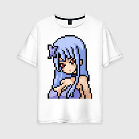 Женская футболка хлопок Oversize с принтом Pixel art anime girl в Белгороде, 100% хлопок | свободный крой, круглый ворот, спущенный рукав, длина до линии бедер
 | anime | art | girl | manga | pixel | аниме | арт | девушка | манга | пиксель