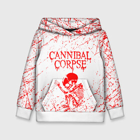 Детская толстовка 3D с принтом cannibal corpse в Белгороде, 100% полиэстер | двухслойный капюшон со шнурком для регулировки, мягкие манжеты на рукавах и по низу толстовки, спереди карман-кенгуру с мягким внутренним слоем | Тематика изображения на принте: cannibal | cannibal corpse | cannibal corpse butchered at birth | cannibal corpse eaten back to life | cannibal corpse hammer smashed face | corpse | death metal | металл | пластинки с металлическим лезвием | рок | труп каннибала