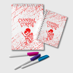 Блокнот с принтом cannibal corpse в Белгороде, 100% бумага | 48 листов, плотность листов — 60 г/м2, плотность картонной обложки — 250 г/м2. Листы скреплены удобной пружинной спиралью. Цвет линий — светло-серый
 | Тематика изображения на принте: cannibal | cannibal corpse | cannibal corpse butchered at birth | cannibal corpse eaten back to life | cannibal corpse hammer smashed face | corpse | death metal | металл | пластинки с металлическим лезвием | рок | труп каннибала