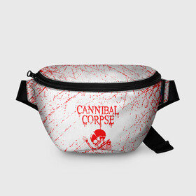 Поясная сумка 3D с принтом cannibal corpse в Белгороде, 100% полиэстер | плотная ткань, ремень с регулируемой длиной, внутри несколько карманов для мелочей, основное отделение и карман с обратной стороны сумки застегиваются на молнию | cannibal | cannibal corpse | cannibal corpse butchered at birth | cannibal corpse eaten back to life | cannibal corpse hammer smashed face | corpse | death metal | металл | пластинки с металлическим лезвием | рок | труп каннибала