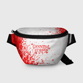 Поясная сумка 3D с принтом cannibal corpse в Белгороде, 100% полиэстер | плотная ткань, ремень с регулируемой длиной, внутри несколько карманов для мелочей, основное отделение и карман с обратной стороны сумки застегиваются на молнию | cannibal | cannibal corpse | cannibal corpse butchered at birth | cannibal corpse eaten back to life | cannibal corpse hammer smashed face | corpse | death metal | металл | пластинки с металлическим лезвием | рок | труп каннибала