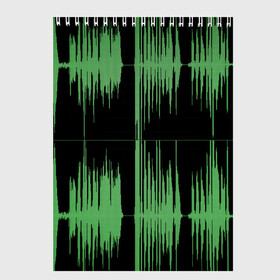 Скетчбук с принтом AUDIOWAVE в Белгороде, 100% бумага
 | 48 листов, плотность листов — 100 г/м2, плотность картонной обложки — 250 г/м2. Листы скреплены сверху удобной пружинной спиралью | Тематика изображения на принте: underground | звук | звуковая волна | звукорежиссер | прикол