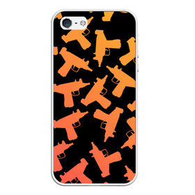 Чехол для iPhone 5/5S матовый с принтом Узи в Белгороде, Силикон | Область печати: задняя сторона чехла, без боковых панелей | градиент | минимализм | оружие | пистолет автомат | узи
