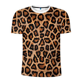 Мужская футболка 3D спортивная с принтом Шкура Леопарда в Белгороде, 100% полиэстер с улучшенными характеристиками | приталенный силуэт, круглая горловина, широкие плечи, сужается к линии бедра | Тематика изображения на принте: leopard | skin | wool | кожа | леопард