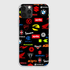 Чехол для iPhone 12 Pro Max с принтом Motorcycle pattern | Мото паттерн (Z) в Белгороде, Силикон |  | aprilia | arch | bajaj | bike | bikers | ducati | kayo | ktm | moto | moto logo | moto pattern | motorcycle | pattern | r1 | sport | vespa | yanaha | априлиа | арч | байк | байкер | бмв | бренд | веспа | ктм | марка | мото | мото лого | мото пат