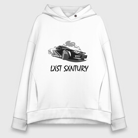 Женское худи Oversize хлопок с принтом LXST SXNTURY в Белгороде, френч-терри — 70% хлопок, 30% полиэстер. Мягкий теплый начес внутри —100% хлопок | боковые карманы, эластичные манжеты и нижняя кромка, капюшон на магнитной кнопке | 666 | drift | gdm | japan | memphis | music | nissan | phonk | rap | rds | s15 | silvia | стилов