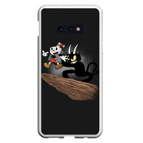 Чехол для Samsung S10E с принтом CUPHEAD в Белгороде, Силикон | Область печати: задняя сторона чехла, без боковых панелей | art | cartoon | cup | cuphead | devil | dice | game | king | lion | mugman | simba | the | арт | бос | босс | голова | демон | дьявол | игра | капхед | король | лев | магмен | мультик | мультфильм | платформер | симба | чаша | чашка | человек |