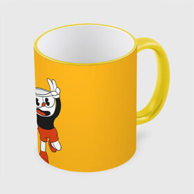 Кружка с полной запечаткой с принтом CUPHEAD в Белгороде, керамика | ёмкость 330 мл | art | cartoon | cup | cuphead | devil | dice | game | king | mugman | the | арт | бос | босс | голова | демон | дьявол | игра | капхед | магмен | мультик | мультфильм | платформер | чаша | чашка | человек | черт