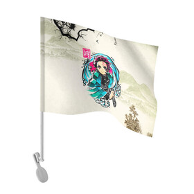 Флаг для автомобиля с принтом Kamado Tanjirou Kimetsu no Yaiba в Белгороде, 100% полиэстер | Размер: 30*21 см | Тематика изображения на принте: demon slayer | kamado | kimetsu no yaiba | nezuko | tanjiro | аниме | гию томиока | зеницу агацума | иноске хашибира | камадо | клинок | корзинная девочка | манга | музан кибуцуджи | незуко | рассекающий демонов | танджиро